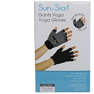 Paar yoga-handschoenen, geschikt voor iedereen, eenheidsmaat, flexibel en comfortabel, antislip, uitstekende hechting op alle soorten oppervlakken, zweetafvoerend, ultrazacht katoen. Sun & Sia