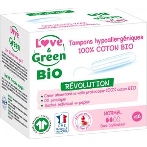 Love & Green Biologische anti-allergische digitale stempel, normaal"", 16 stuks