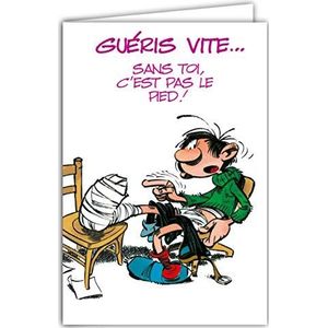 AFIE GLCT-0159 GASSTON LAGAFFE Bon Prompt Herstel Genezing Snel Herstel Ziekte Gips Gebroken Humor Humor BD
