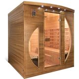 France Sauna Spectra 5 - Infrarood Sauna - 4 personen - Canadees sparrenhout - luxe LED verlichting, controlepaneel, audio MP3/FM - 200 x 185 x 200 cm - 11 transmitters - 2950 W