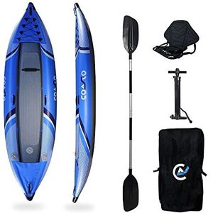 Coasto Kayak Lotus PB-CKL330 Opblaasbare dropstitch en tochtstopper van pvc, met pomp, peddel en transporttas, 330 x 85 cm, uniseks, meerkleurig, standaard