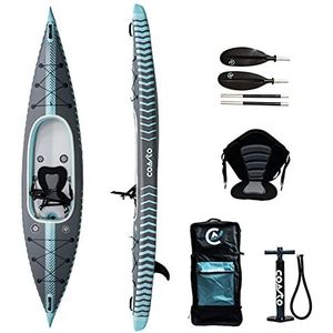 Coasto - Opblaasbare Capitol Premium 1-zits kajak PB-CKC385 - 100% Dropstitch/hoge druk kano - Maximale belasting 140kg - Tussenniveau - Inclusief draagtas - 385x81 cm (12'6x31)