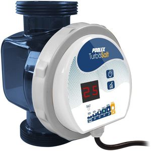 POOLEX - Turbo Salt - Compacte Elektrolyseur voor Zwembad - Geschikt voor alle soorten filters - Natuurlijke Waterbehandeling - Tot 10 m3 - Automatisch Onderhoud - 4 Bedrijfsmodi - Model 100