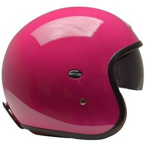 EDGUARD EDLOGBLKL Motorfiets Dirt Ed Jet Helm Zwart/Goud, Logo roze Maat: L
