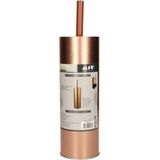 MSV Toilet/wc-borstel in houder Kyoto - metaal - koper kleur - 27 cm