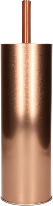 MSV Toilet/wc-borstel in houder Kyoto - metaal - koper kleur - 27 cm