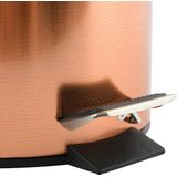 MSV Cosmetica-emmer Hans vuilnisemmer pedaalemmer afvalemmer - 3 liter - met uitneembare binnenemmer - koper