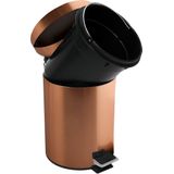 MSV Cosmetica-emmer Hans vuilnisemmer pedaalemmer afvalemmer - 3 liter - met uitneembare binnenemmer - koper