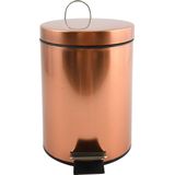 MSV Cosmetica-emmer Hans vuilnisemmer pedaalemmer afvalemmer - 3 liter - met uitneembare binnenemmer - koper