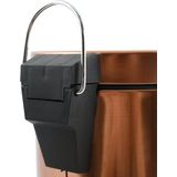 MSV Cosmetica-emmer Hans vuilnisemmer pedaalemmer afvalemmer - 3 liter - met uitneembare binnenemmer - koper