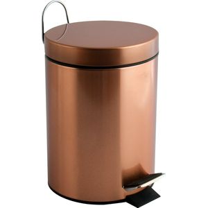 MSV Toiletborstel in houder/wc-borstel Malmo - keramiek/rvs - lila paars/zwart - 39 x 10 cm