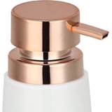 MSV Zeeppompje/dispenser - Coruna - PS kunststof - wit/koper - 8 x 15 cm - 250 ml