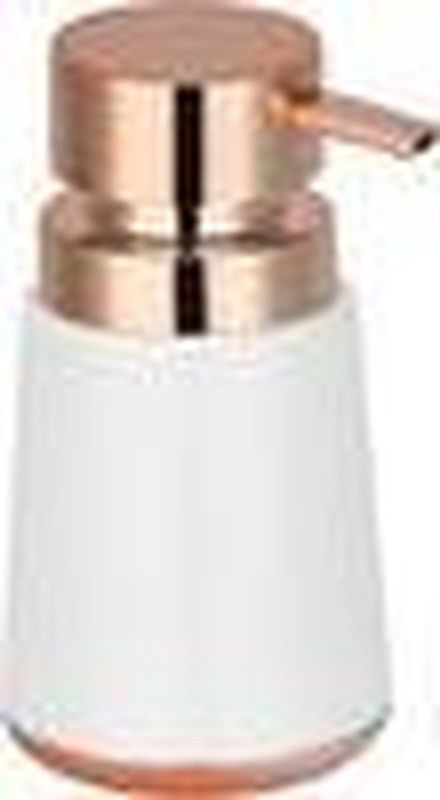 MSV Zeeppompje/dispenser - Coruna - PS kunststof - wit/koper - 8 x 15 cm - 250 ml
