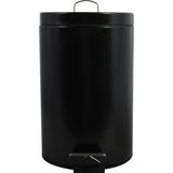 MSV Prullenbak/pedaalemmer - metaal - zwart - 12 liter - 25 x 40 cm - Medium-size