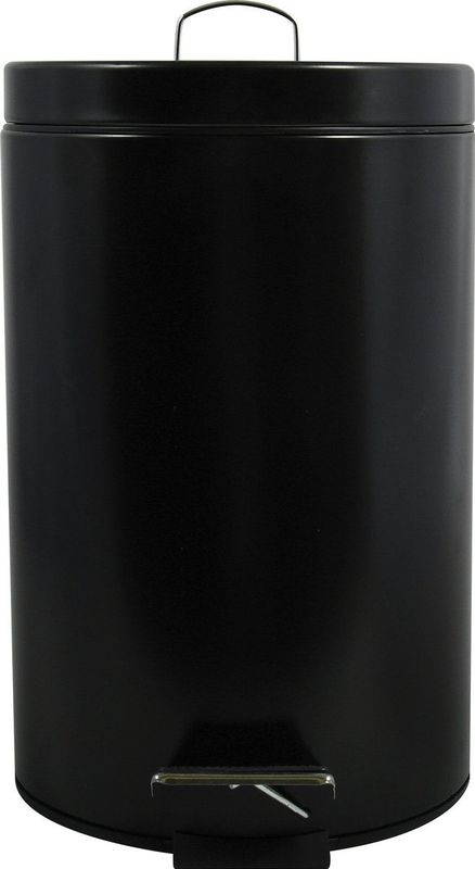 MSV Prullenbak/pedaalemmer - metaal - zwart - 12 liter - 25 x 40 cm - Medium-size