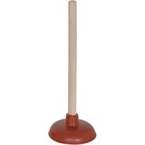 MSV Robuuste gootsteen ontstopper/plopper - hout/rubber - 11 x 30 cm