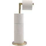 Wc/toiletrolhouder reservoir - rvs metaal - goud kleurig - 54 cm - Voor 4 rollen - Toiletrolhouders