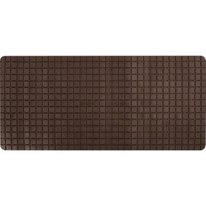 MSV Douche/bad anti-slip mat badkamer - rubber - bruin - 76 x 36 cm - met zuignappen