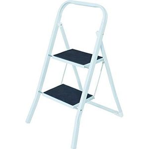 MSV Ladder met 2 treden, inklapbaar en antislip, van staal, max. 150 kg (46 x 55 x 82 cm)