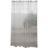 MSV Douchegordijn met ringen - transparant druppels patroon - PVC - 180 x 200 cm - wasbaar - Voor bad en douche