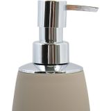 MSV Zeeppompje/Dispenser - Bilbao - ABS Kunststof - Taupe/Zilver - 8 X 17 cm - 260 ml