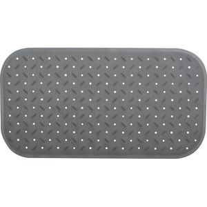 MSV Douche/bad anti-slip mat badkamer - rubber - donkergrijs - 36 x 65 cm