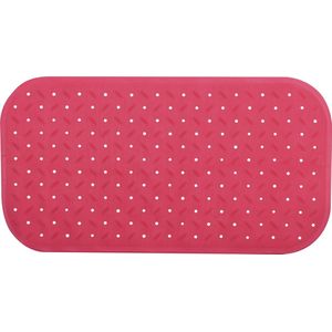 MSV Douche/bad anti-slip mat badkamer - rubber - fuchsia roze - 36 x 76 cm - met zuignappen