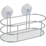 MSV doucherekje/badkamerrekje - zilver - 20 x 10 cm - metaal