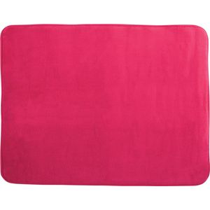 MSV Badkamerkleedje/badmat tapijt - voor op de vloer - fuchsia roze - 50 x 70 cm - Microfibre