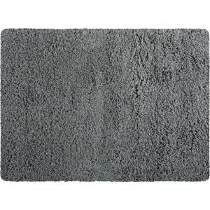MSV Badkamerkleedje/badmat tapijt - voor de vloer - grijs - 50 x 70 cm - Microfibre - langharig