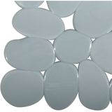 MSV Douche/bad anti-slip mat - badkamer - pvc - grijs - 54 x 54 cm - zuignappen - steentjes motief
