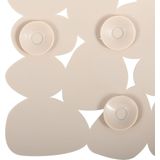 MSV Douche/bad anti-slip mat - badkamer - pvc - beige - 53  x 53 cm - zuignappen - steentjes motief