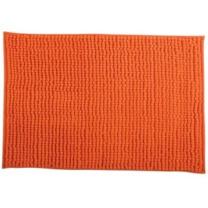 MSV Badkamerkleed/badmat/toilet - voor op de vloer - oranje - 40 x 60 cm - microvezel - anti-slip