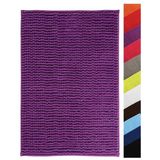 MSV - Chenille' Anti-Rutsch-Mikrofaser-Badematte in violett 40 x 60 cm
