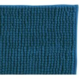 MSV Badkamerkleed/badmat/toilet - voor op de vloer - donkerblauw - 60 x 90 cm - microvezel - anti-slip