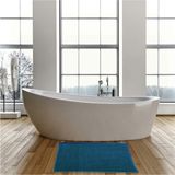 MSV Badkamerkleed/badmat/toilet - voor op de vloer - donkerblauw - 60 x 90 cm - microvezel - anti-slip