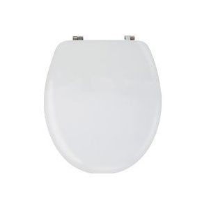 MSV Premium wc-bril toiletdeksel acryl scharnieren van roestvrij staal - hoogwaardige en stabiele kwaliteit - wit
