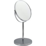 MSV Make-up spiegel - 2-zijdig/3x vergrotend - op stevige voet - chrome zilver - Dia 17 cm