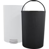 MSV Prullenbak/pedaalemmer kunststof wit 3L klein model Badkamer/toilet