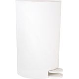 MSV Prullenbak/pedaalemmer kunststof wit 3L klein model Badkamer/toilet