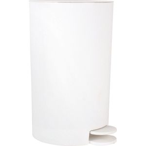 MSV Prullenbak/pedaalemmer kunststof wit 3L klein model Badkamer/toilet