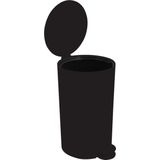 MSV Prullenbak/pedaalemmer - kunststof - zwart - 3L - klein model - 15 x 27 cm - Badkamer/toilet