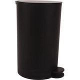MSV Prullenbak/pedaalemmer - kunststof - zwart - 3L - klein model - 15 x 27 cm - Badkamer/toilet