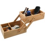 MSV Make-up badkamer sorteer organizer - 2 laags bakje - 25 x 16 cm - bamboe