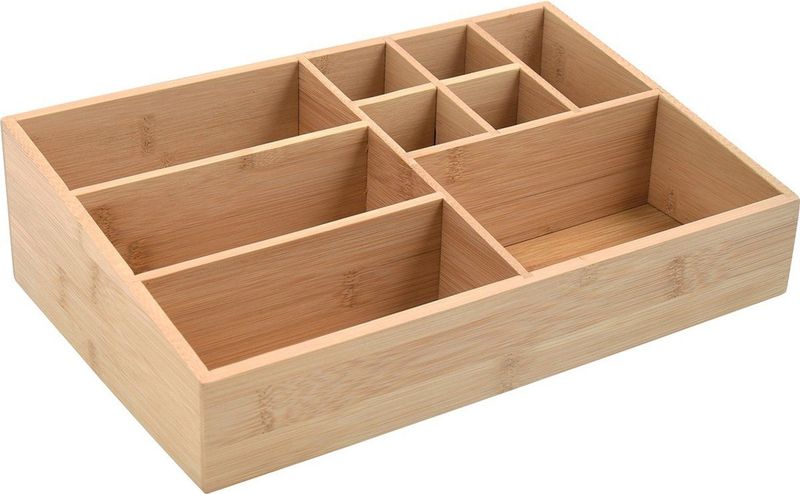 MSV - Make-up Organizer - Lichtbruin - Bamboe - 9-vaks