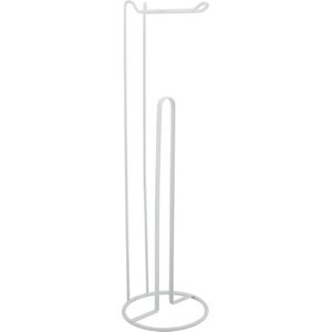 MSV Wc/Toiletrolhouder Reservoir - Metaal - Wit - 54 cm - Voor 4/5 Rollen