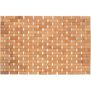 MSV Badkamerkleedje/badmat voor op de vloer - bamboe hout - 50 x 80 cm