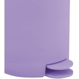 MSV Prullenbak / pedaalemmer - kunststof - lila paars - 3L - klein model - 15 x 27 cm - Badkamer/toilet
