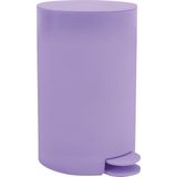 MSV Prullenbak / pedaalemmer - kunststof - lila paars - 3L - klein model - 15 x 27 cm - Badkamer/toilet