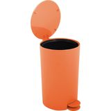 MSV Pedaalemmer - kunststof - oranje - 3L - klein model - 15 x 27 cm - Badkamer/toilet